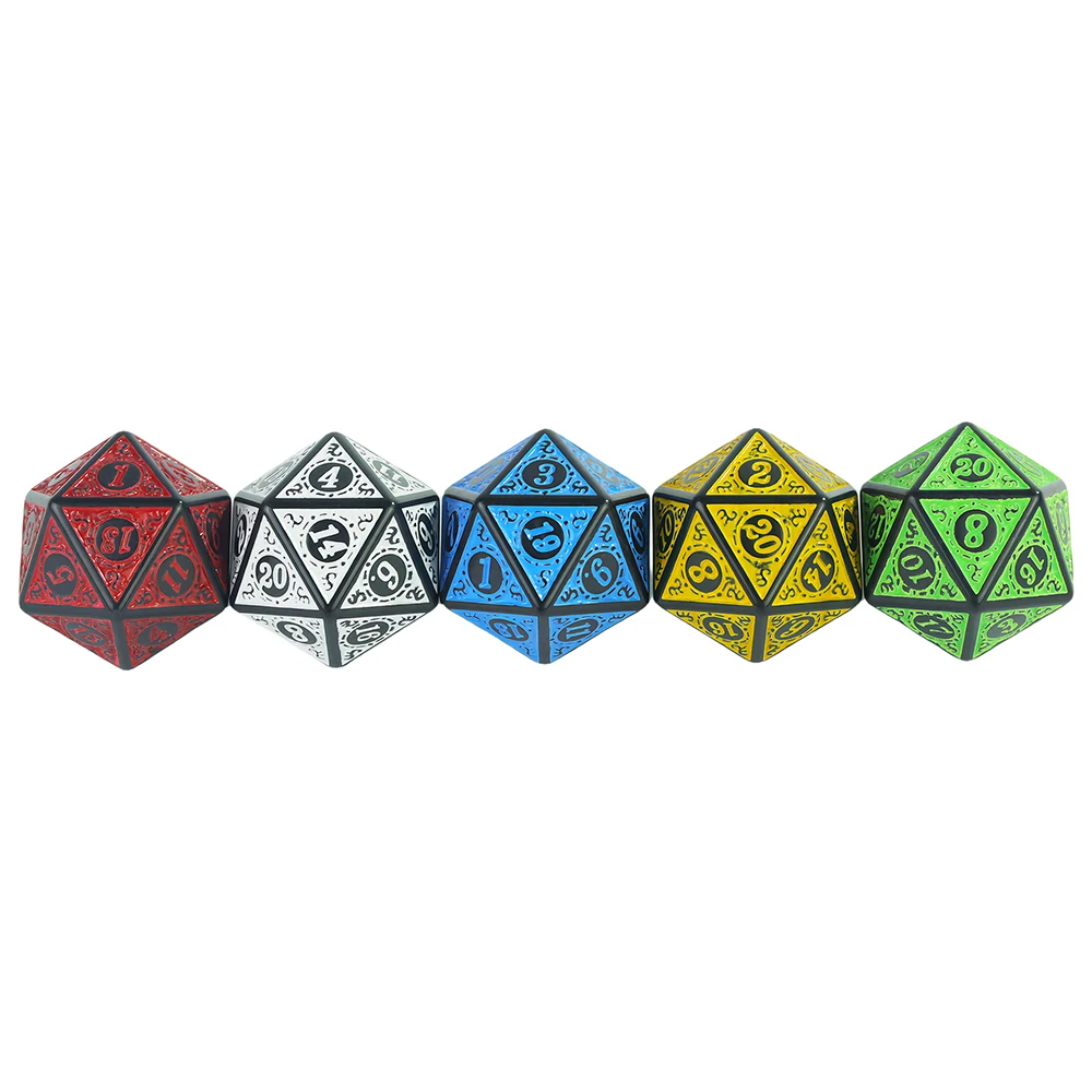 Digital Dice Set 10PCS DND Dice 20 Sided Acrylic Textures Pattern Effect for DND RPG Table Games Accessories