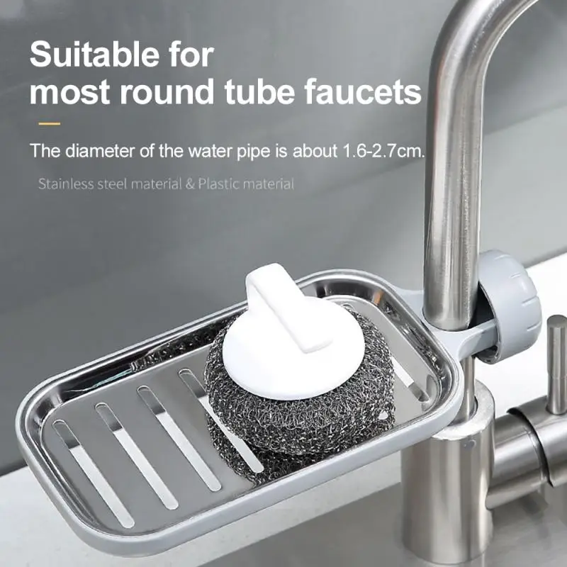 Stainless Steel Faucet Shelf Kitchen Utensils Sink Storage Rack Sink Cloth Drain Basket Faucet Towel Rack Kitchen Accesorries