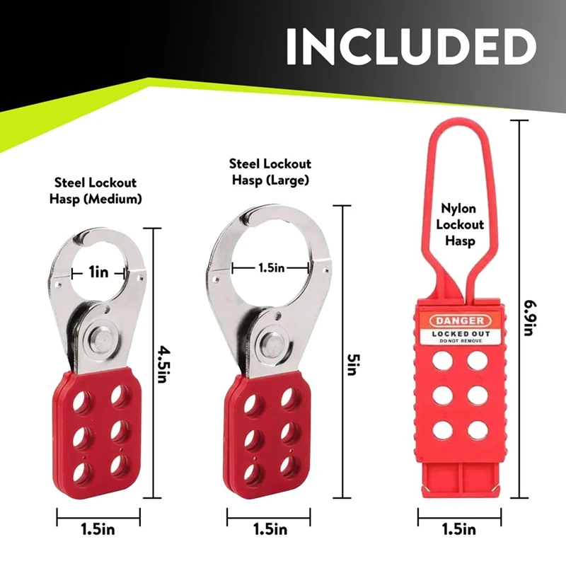 ABUL-Lockout Tagout Hasp Set - Lock Out Tag Out Hasp Loto Hasp Padlock Holder Camlock Hasp Safety Lock Out