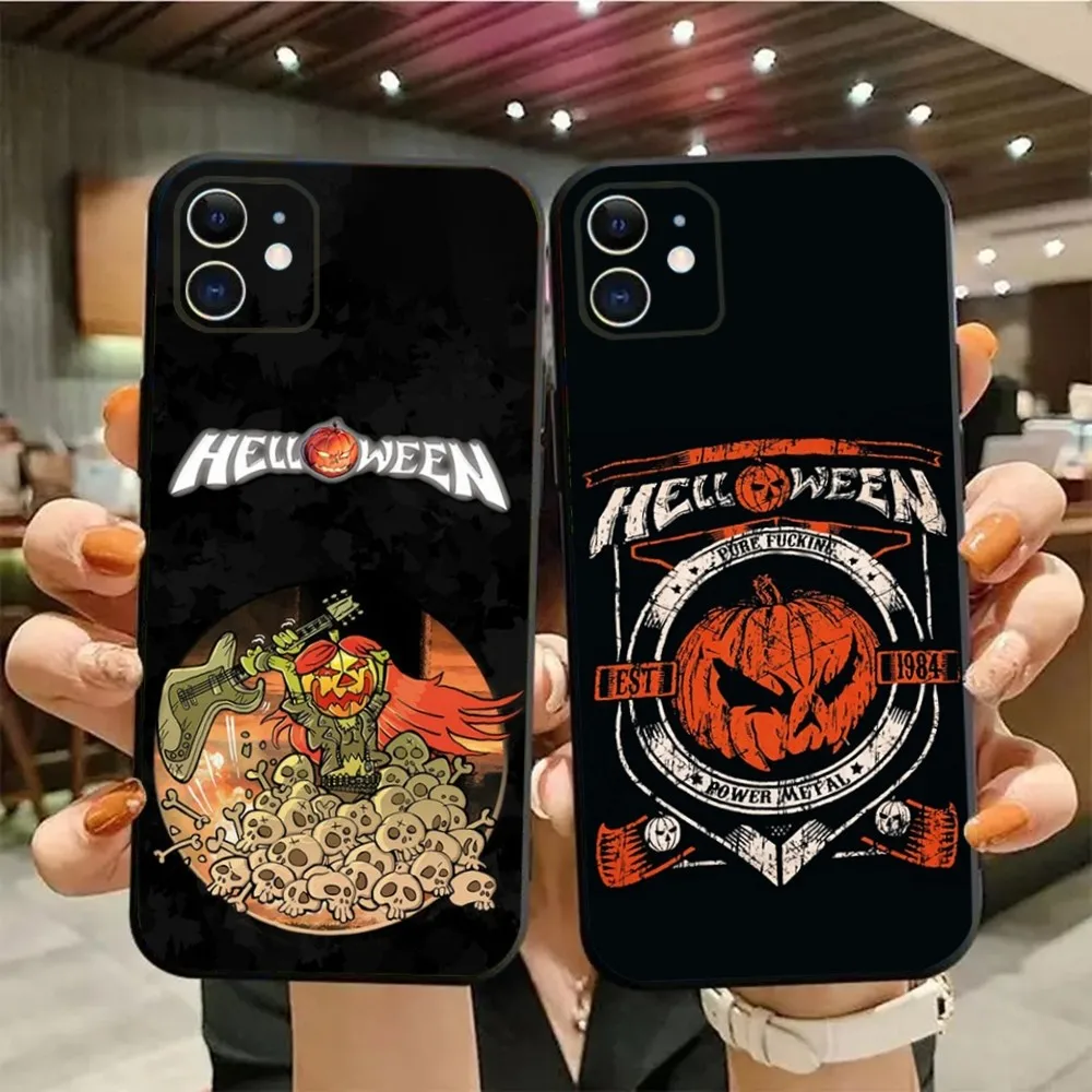 Band H-Helloween Phone Case For iPhone15,14,13,12,11,Pro,Max,Plus,Mini,X,XS,XR,8,7,6,S,Plus,SE Soft Black Case