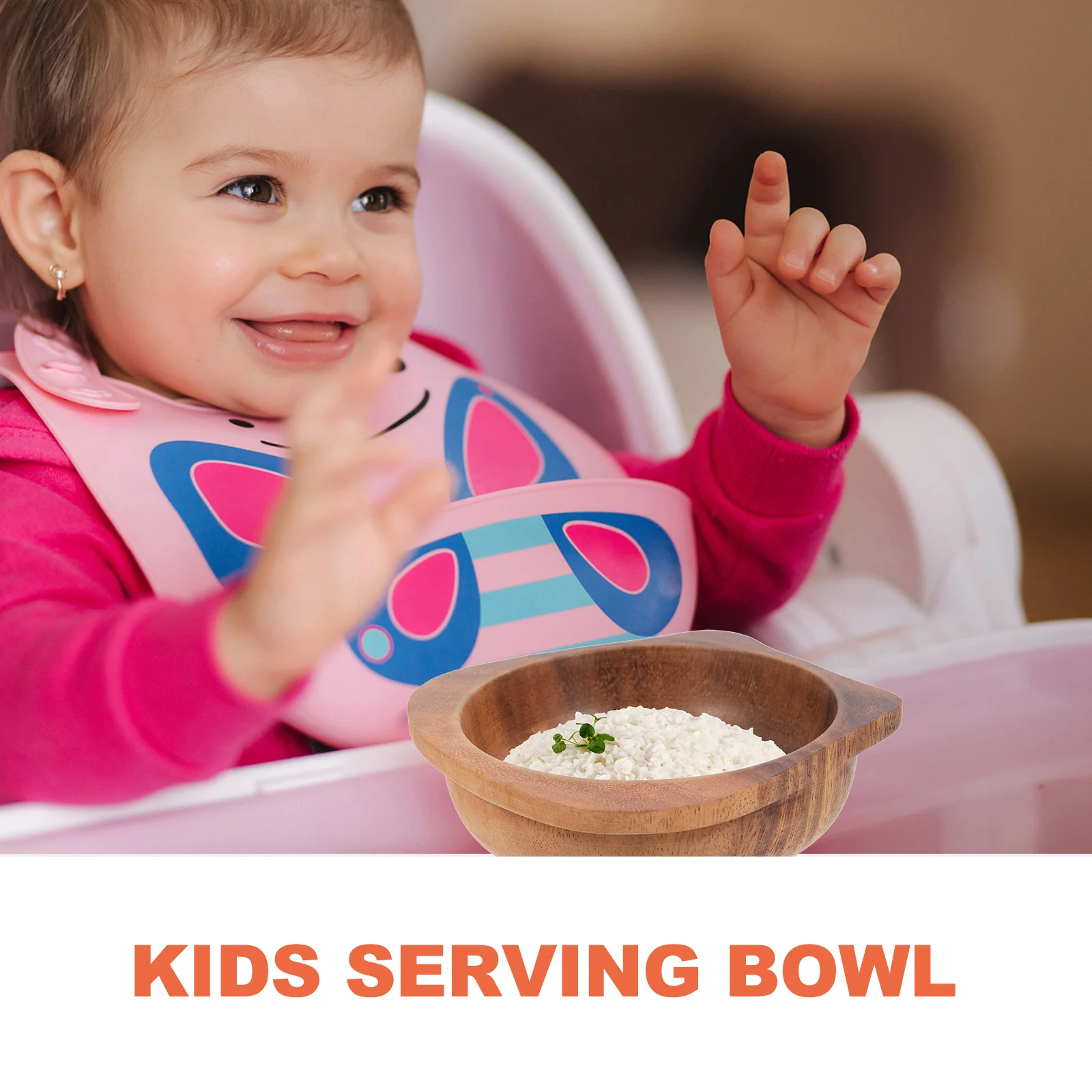 Kinder Lebensmittel Holz Kleinkind Frühstück Kompakte Wiederverwendbare Abendessen Schüssel Tragbare Suppe Nudel Salat Schüssel Hause Küche Liefert