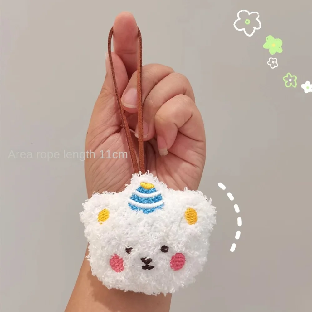 Portachiavi con ciondolo con nome dell'orso portachiavi con nome Anti-smarrimento soffice portachiavi con portachiavi in peluche morbido e carino con ciondolo chiave per auto