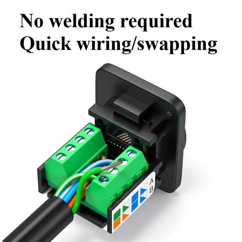 RJ45 Network Cable Panel Socket CAT7 CAT6 CAT5E rj45 Solderless Network Module Connector Metal Shielded Network Cable Extender
