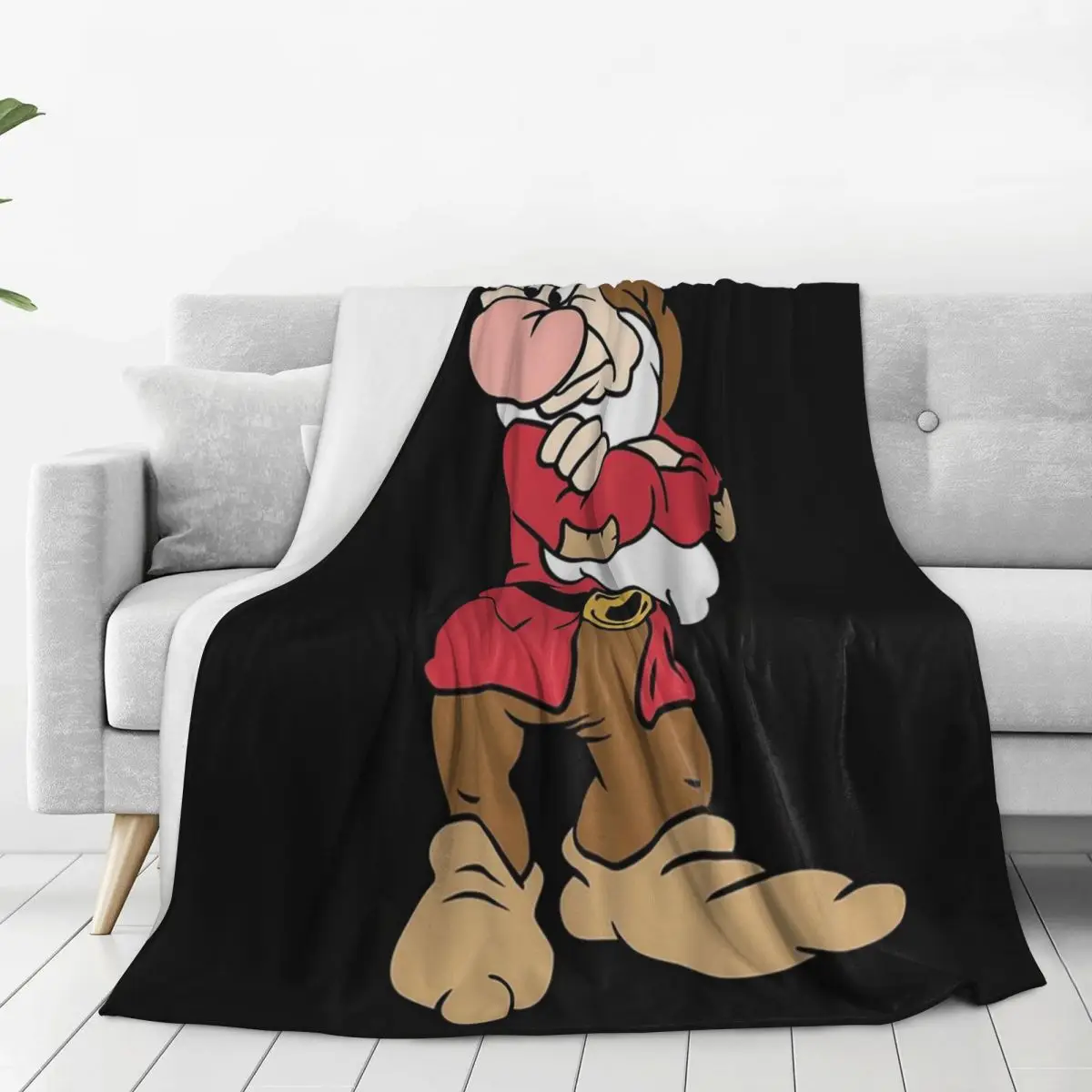 Grumpy Snow White And The Seven Dwarfs Blanket Flannel Portable Sofa Throw Blankets For Couch Bedding Outdoor Throws Bedspread