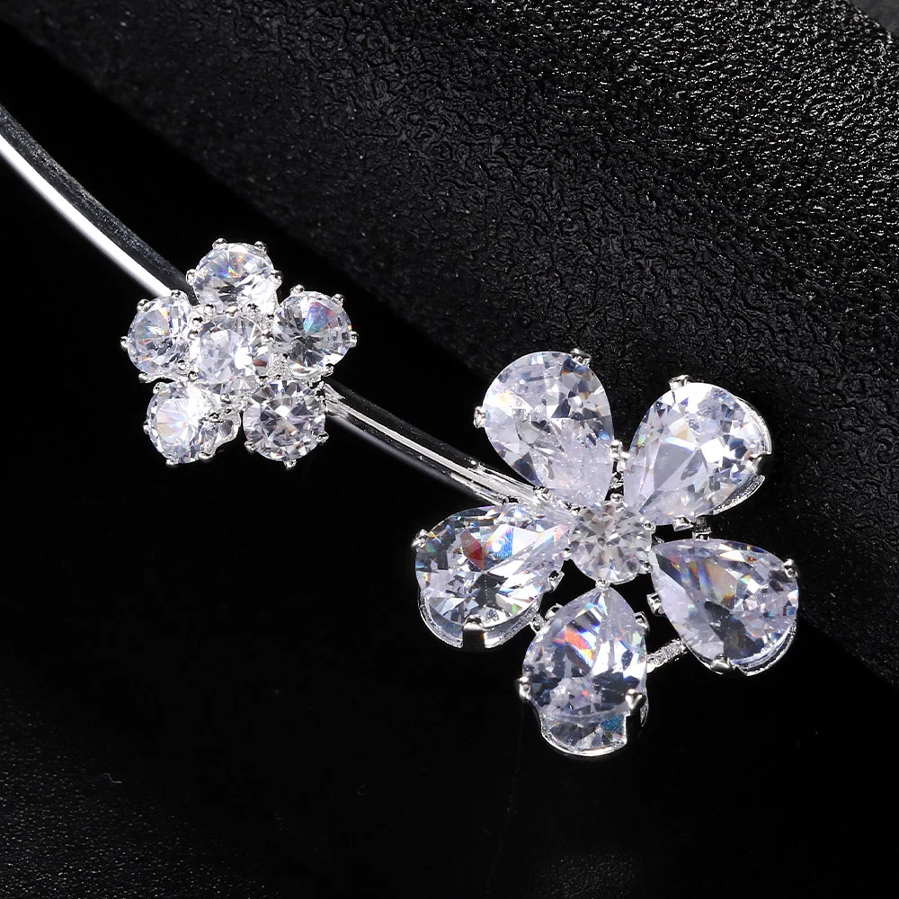 Stonefans Fashion Crystal Flower Collar Necklace Jewelry for Women Simple Metal Open Choker Torques Jewelry Accessories Gift