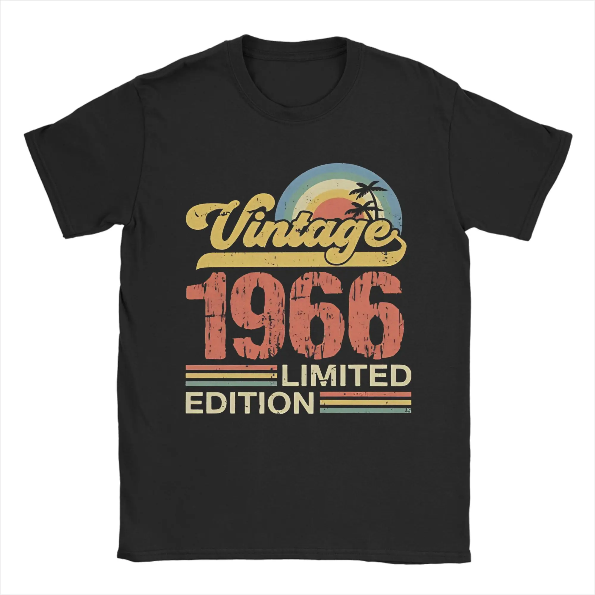 Men Women Vintage 1966 Limited Edition 60th birthday T Shirt 100% Cotton Print T-Shirt  Clothing Outfits