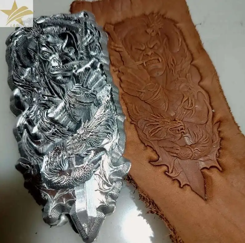 

Форма для тиснения кожи «Орк и Дракон», инструмент для штамповки кожи, для ремней и кошельков, персонализированная форма для индивидуальной гравировки по коже