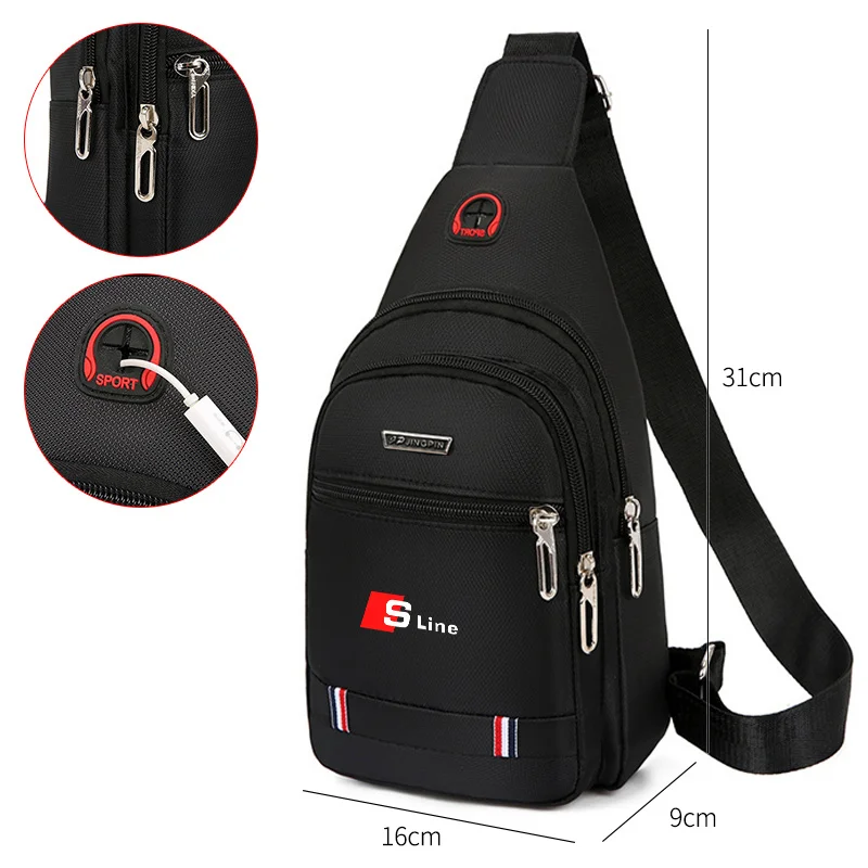 New Car Small Backpack One-shoulder Messenger Bag Chest Bag For Audi Sline A6 C5 C6 C7 C8 A4 B5 B6 B7 B8 B9 S3 S4 S5 Q3 8U Q5 8R