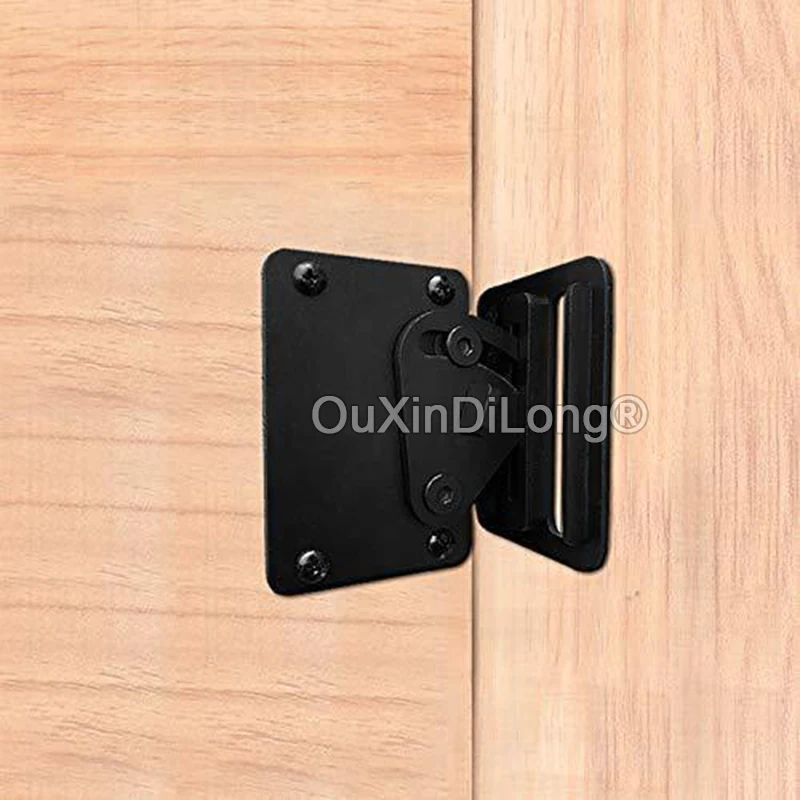 1PCS Barn Door Lock Hardware Stainless Steel Sliding Privacy Latch for Closet Shed Pocket Doors Wood Gates Black FG1217