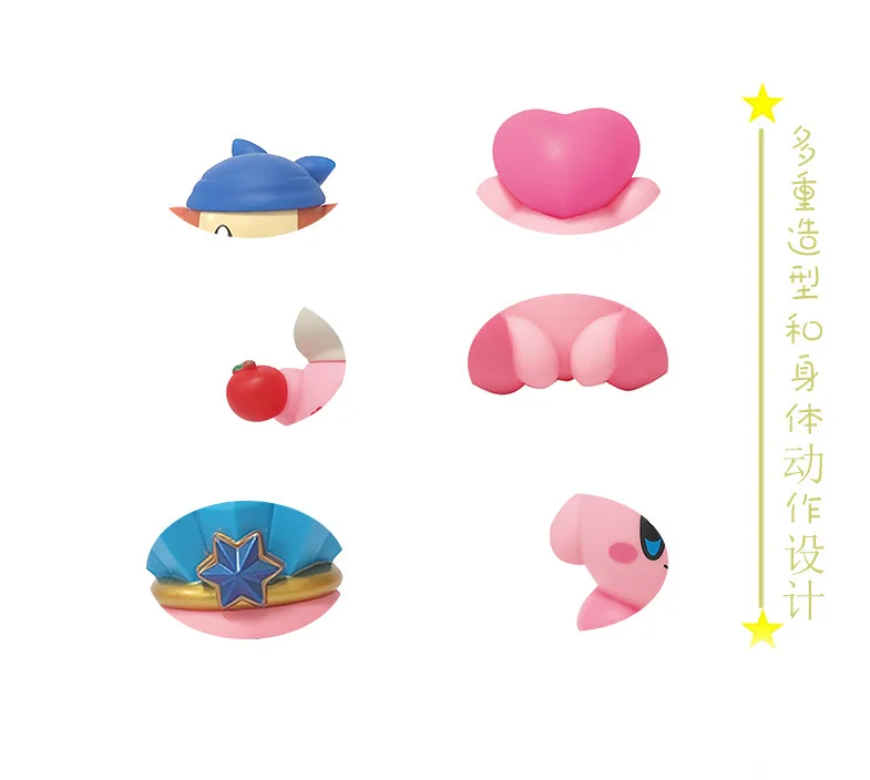 Bandai 8pcs/set Q Version Anime Kirby Action Figures 2nd Generation Figurines Car Decoration Doll Model Kids Toys Fans Gifts