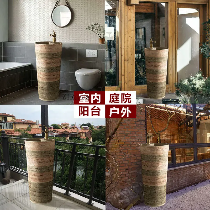 حوض بالوعة خارجي، حوض غسيل خارجي ذو عمود كبير