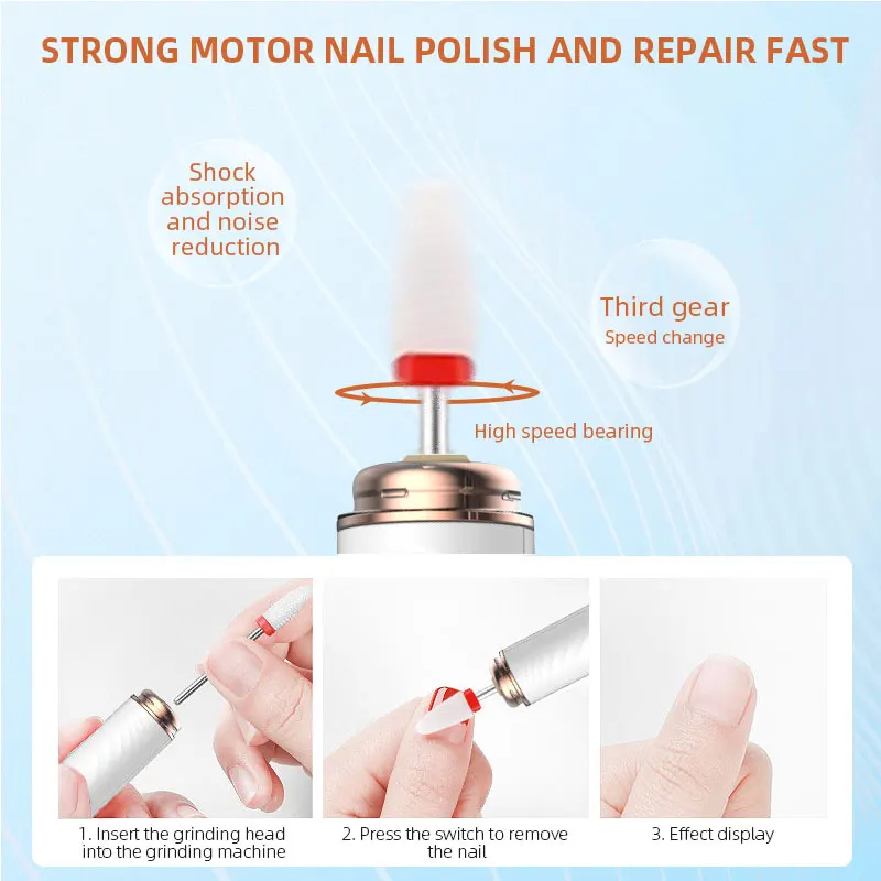 15000RPM Nail Drill Machine Cordless Manicure Machine For Acrylic Nail Gel Polish Electric Nail Sander With File Manicure Set