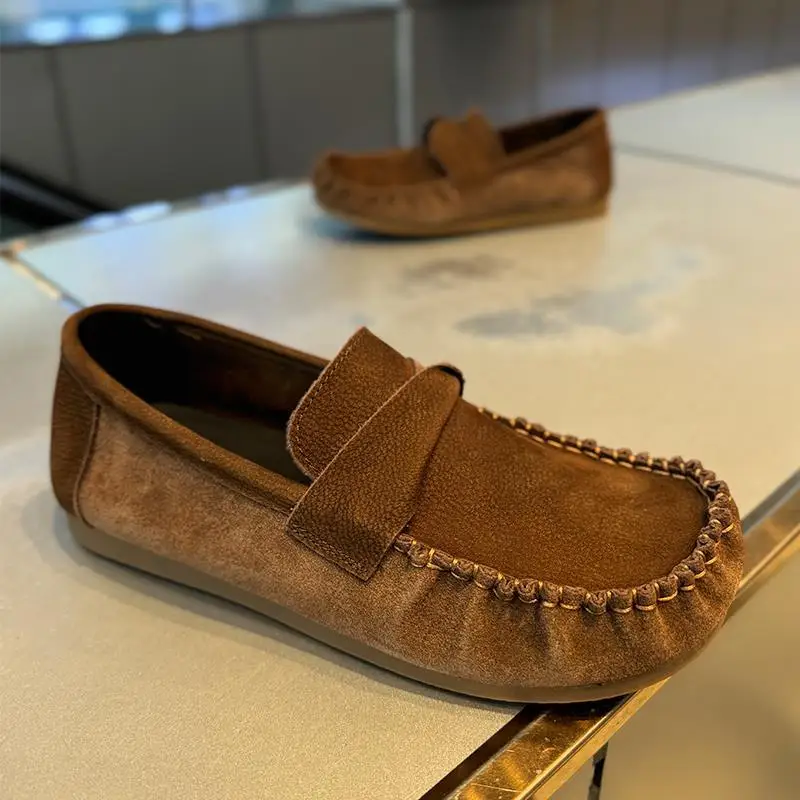 

Новые весенние туфли Doudou, повседневные мужские модные универсальные лоферы на мягкой подошве с одной педалью