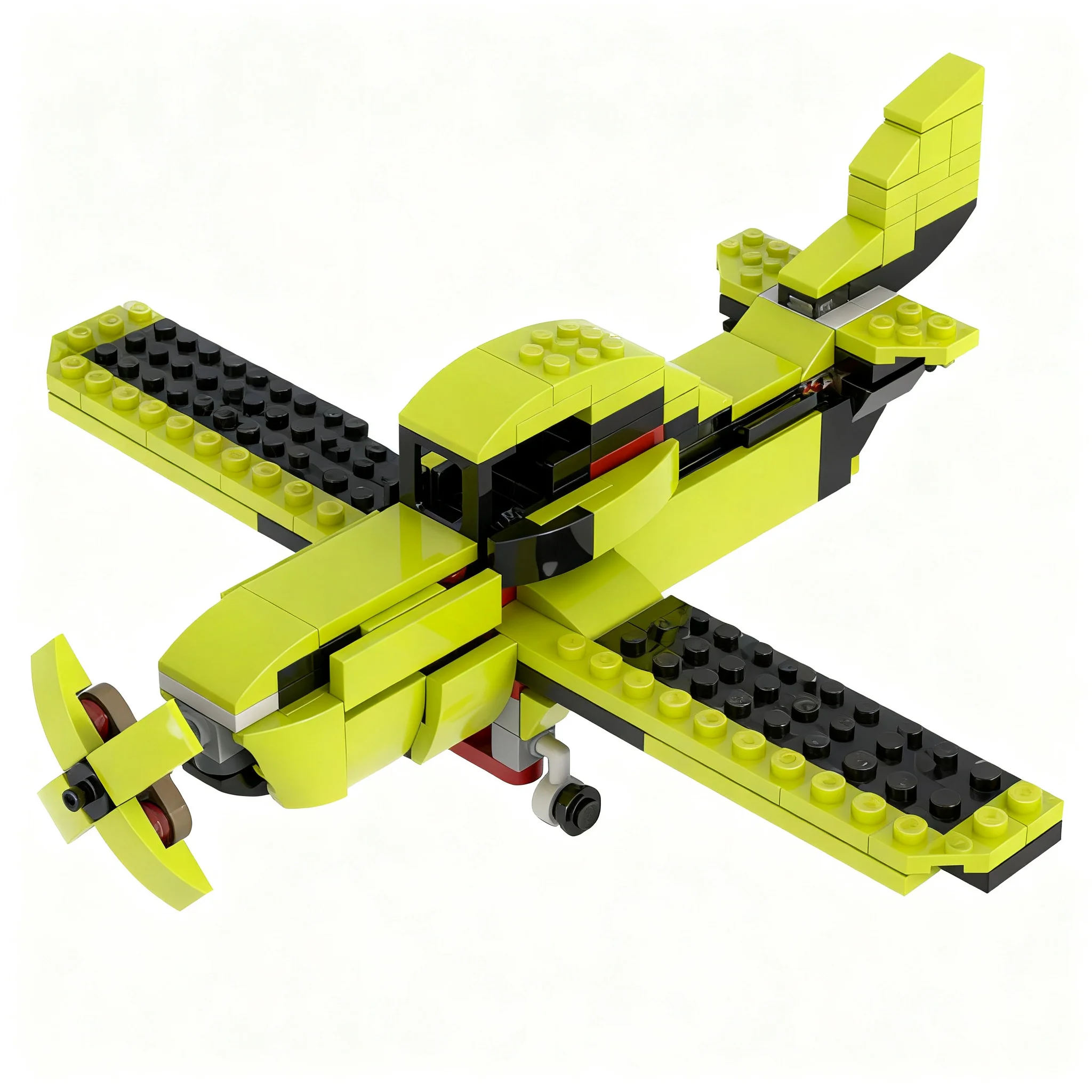204pcs MOC Compact Propeller Plane City Airport Model Toys Building Blocks Architecture Christmas Gift Craft Creative Display