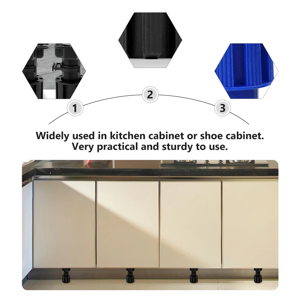 8 Pcs Adjustable Cabinet Feet Premium Material Support Legs Heavy Duty Stabilizers Kitchen Shoe Cabinet Hardware