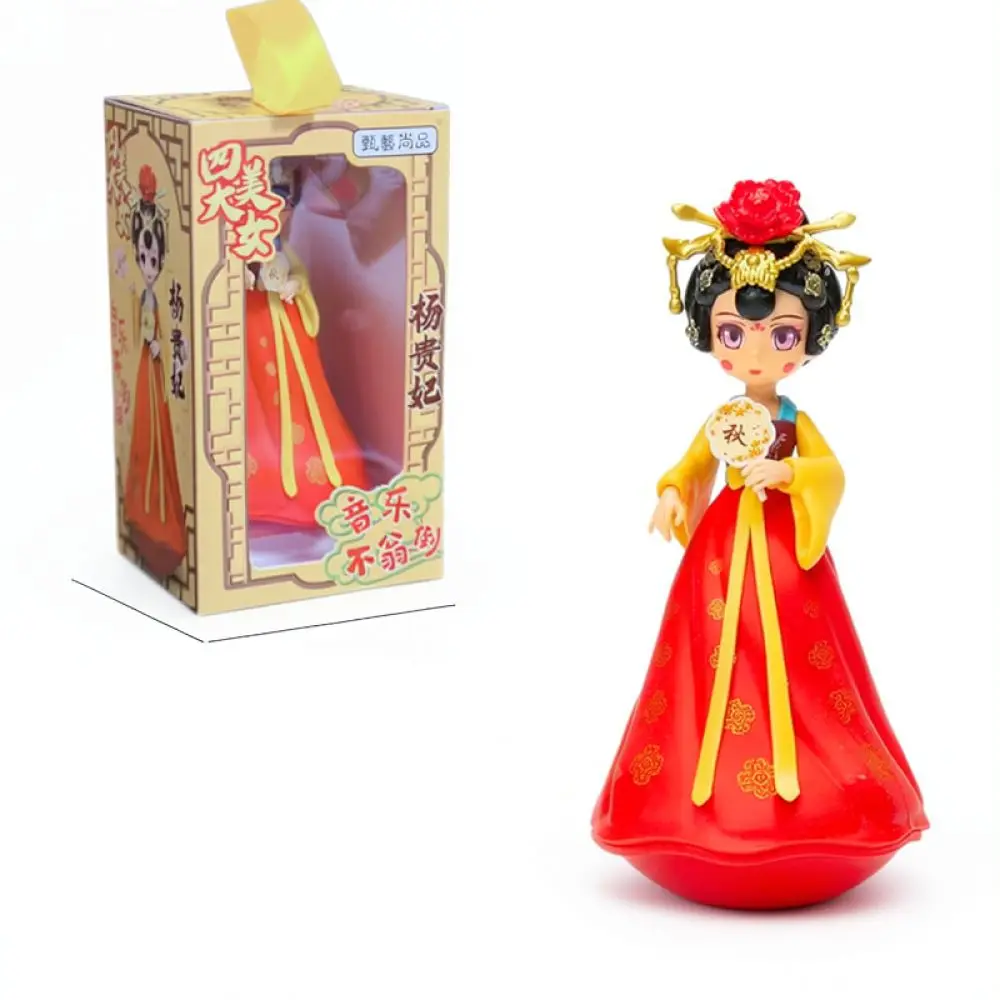 Traditional Chinese Style Wobble Toy Cute Girl Statue Decorative Figurine Office Desk Accessory Unique Souvenir Gift Item