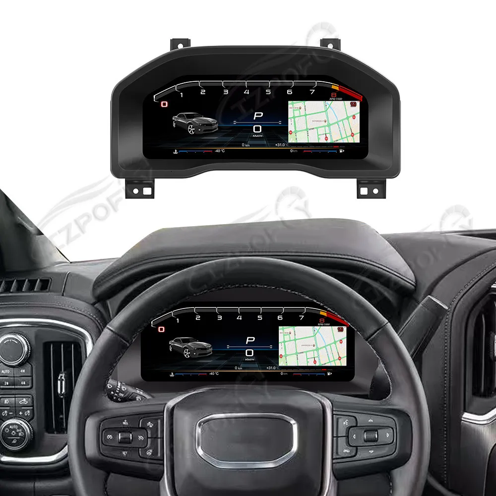 

Полноценная цифровая приборная панель LCD для Chevrolet Silverado 2019–2023 – Замена спидометра и приборной панели с функцией Plug & Play