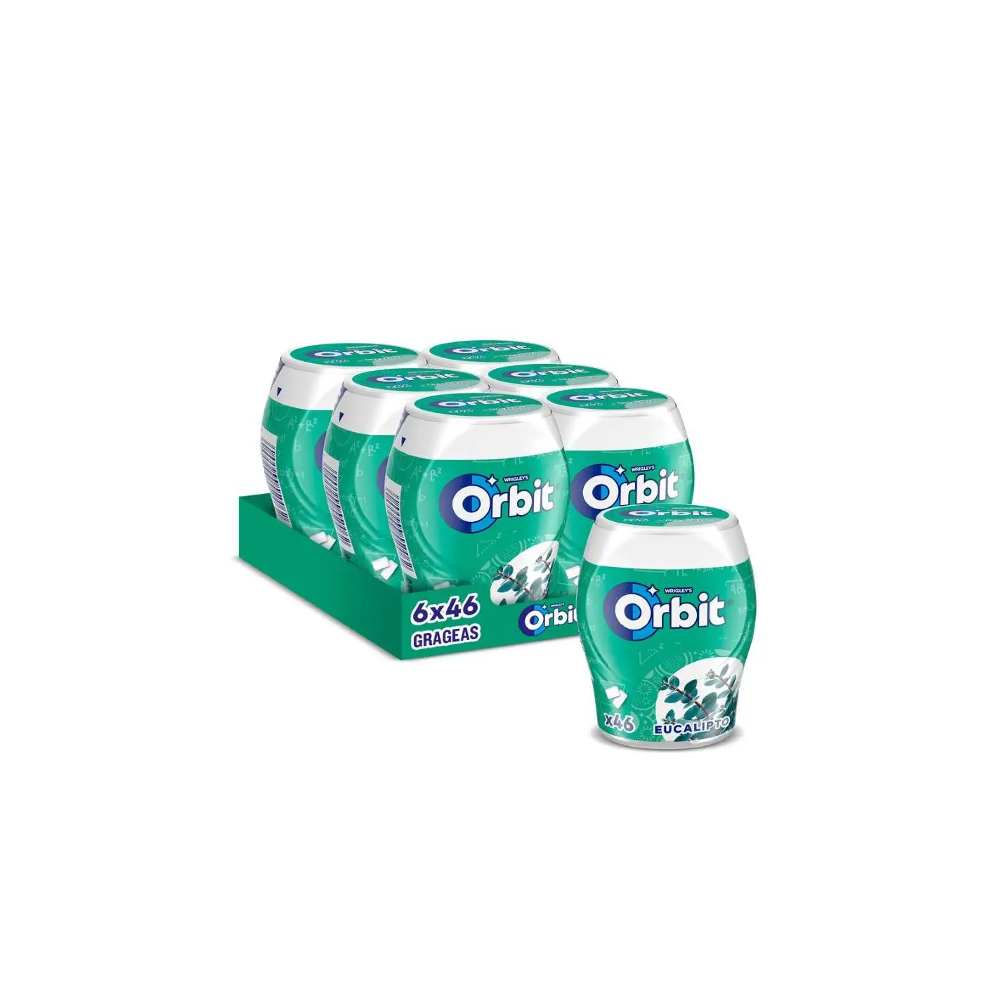 Orbit Bote de Chicles Sin Azúcar  eucalipto   6 x 46 chicles
