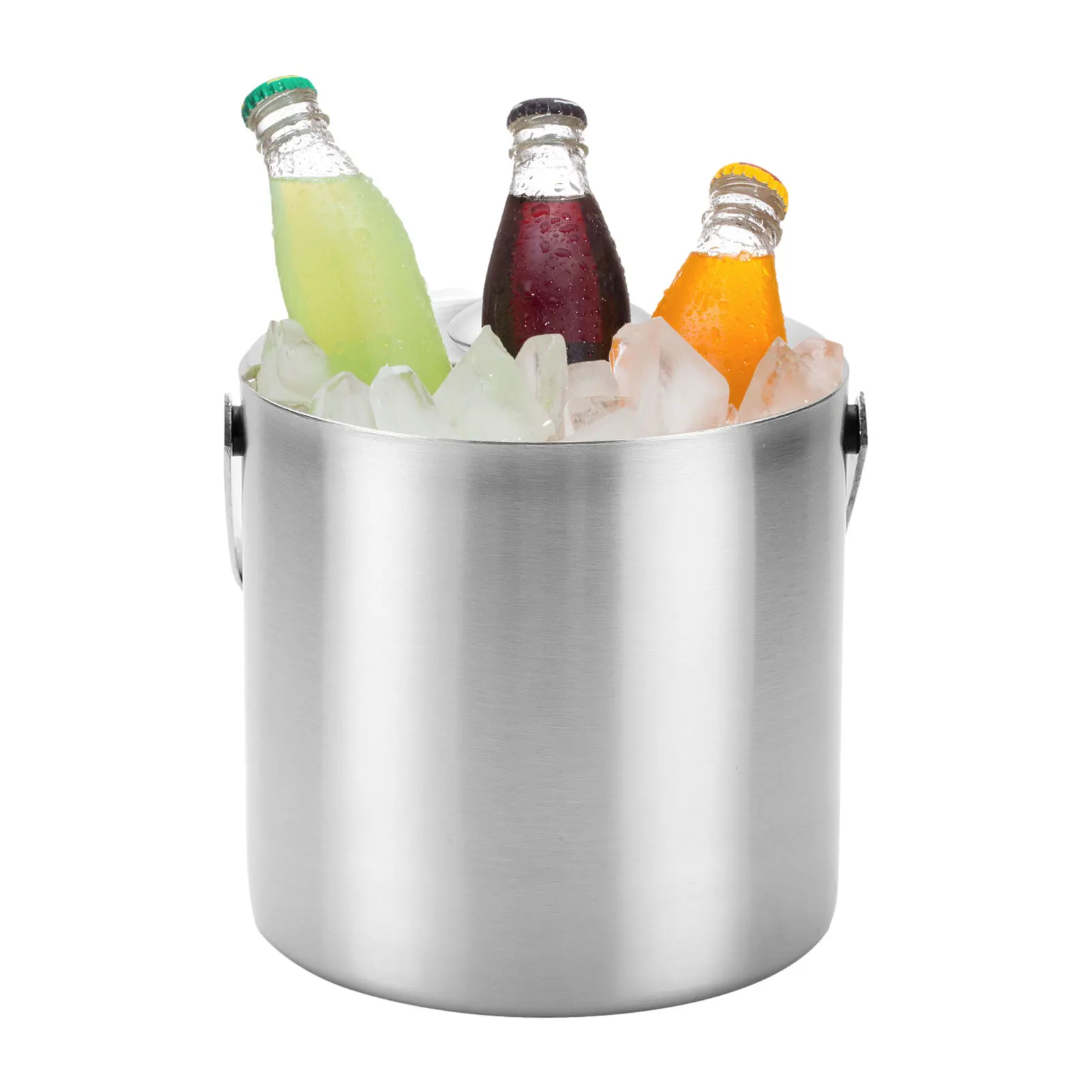 

1.3L / 3L Double-Wall Insulated Ice Bucket Stainless Steel With Lid Strainer Keep Ice Frozen For Wine Champagne Cocktail Bar