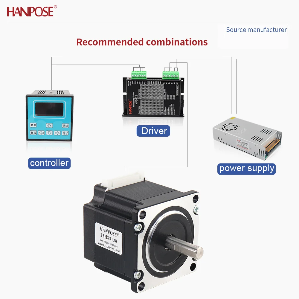 Precision Stepper Motor 1.01N.m 2.8A Body Height 56mm NEMA23 23HS5128 Automation Equipment Assembly Line