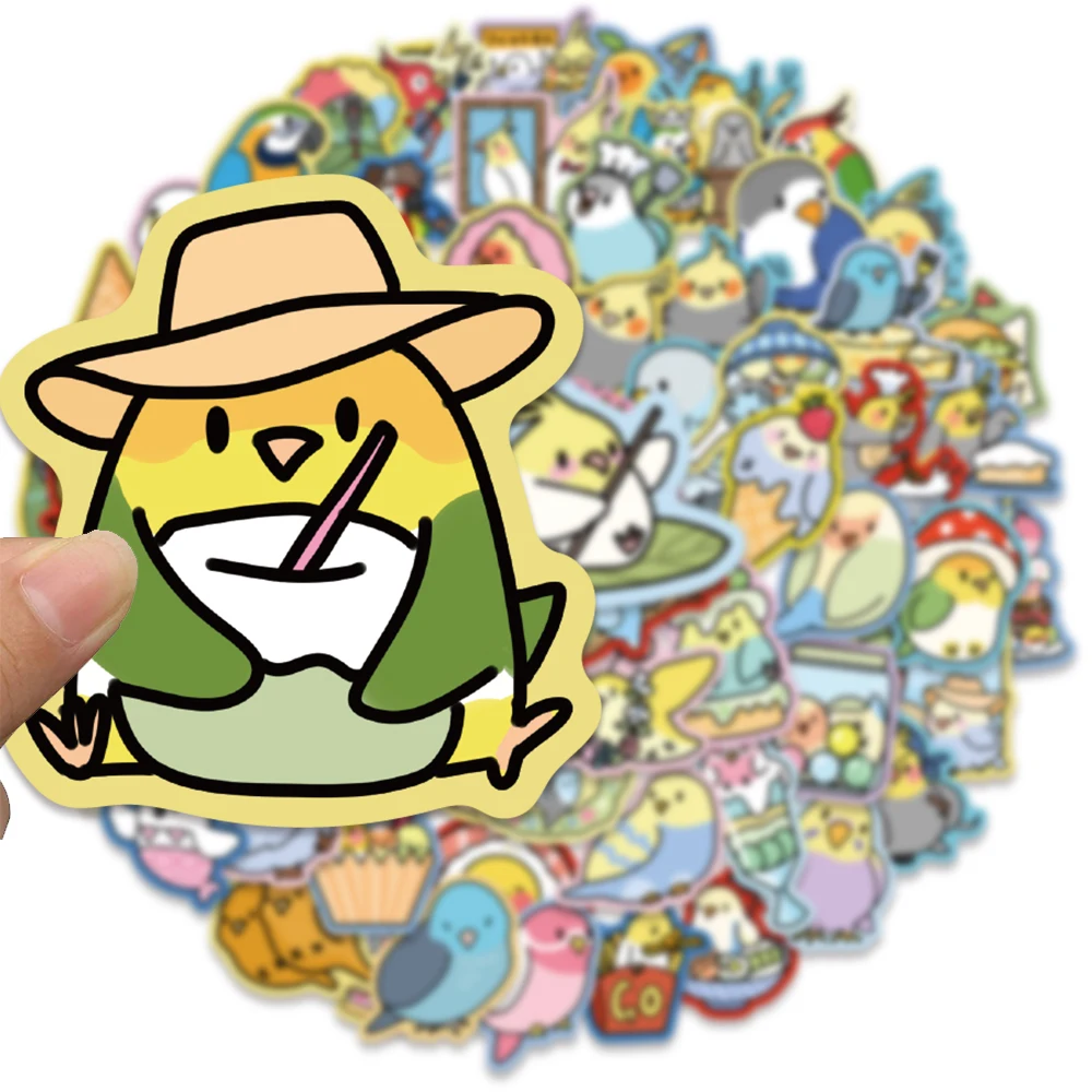 70PCS Cute Parrot Graffiti Decorative Stickers, Handbooks, Notebooks, Water Cups, Desktop Computers, Waterproof Stickers