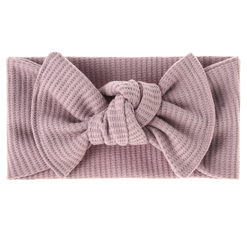 아기 Bowknot 머리띠 와플 활 어린이 p31b에 대 한 Turban 탄성 헤어 밴드 머리 랩