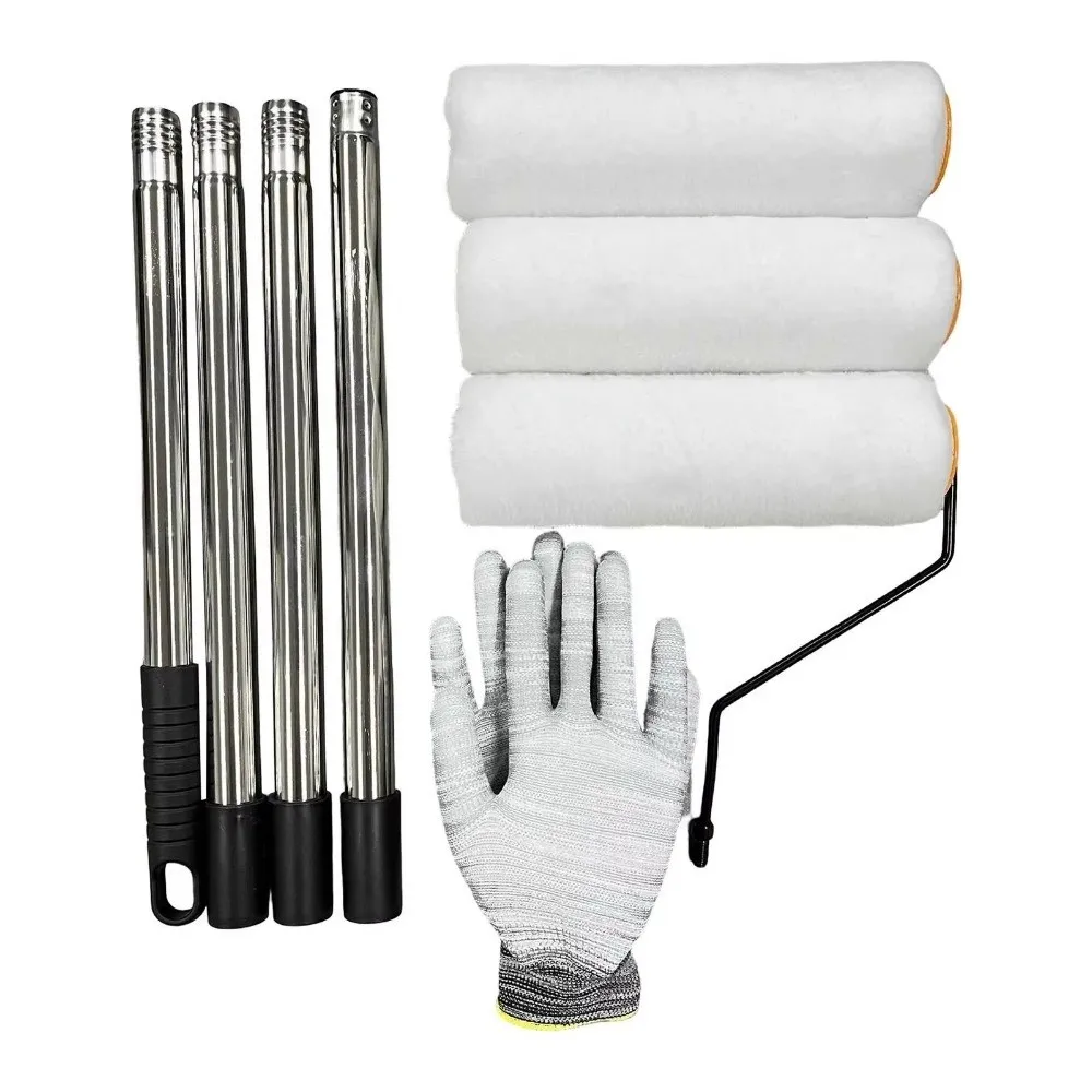 170/205/240cm Paint Roller Extension Pole Stainless Steel Detachable Paint Roller Tapered Adapter Comfortable Handle