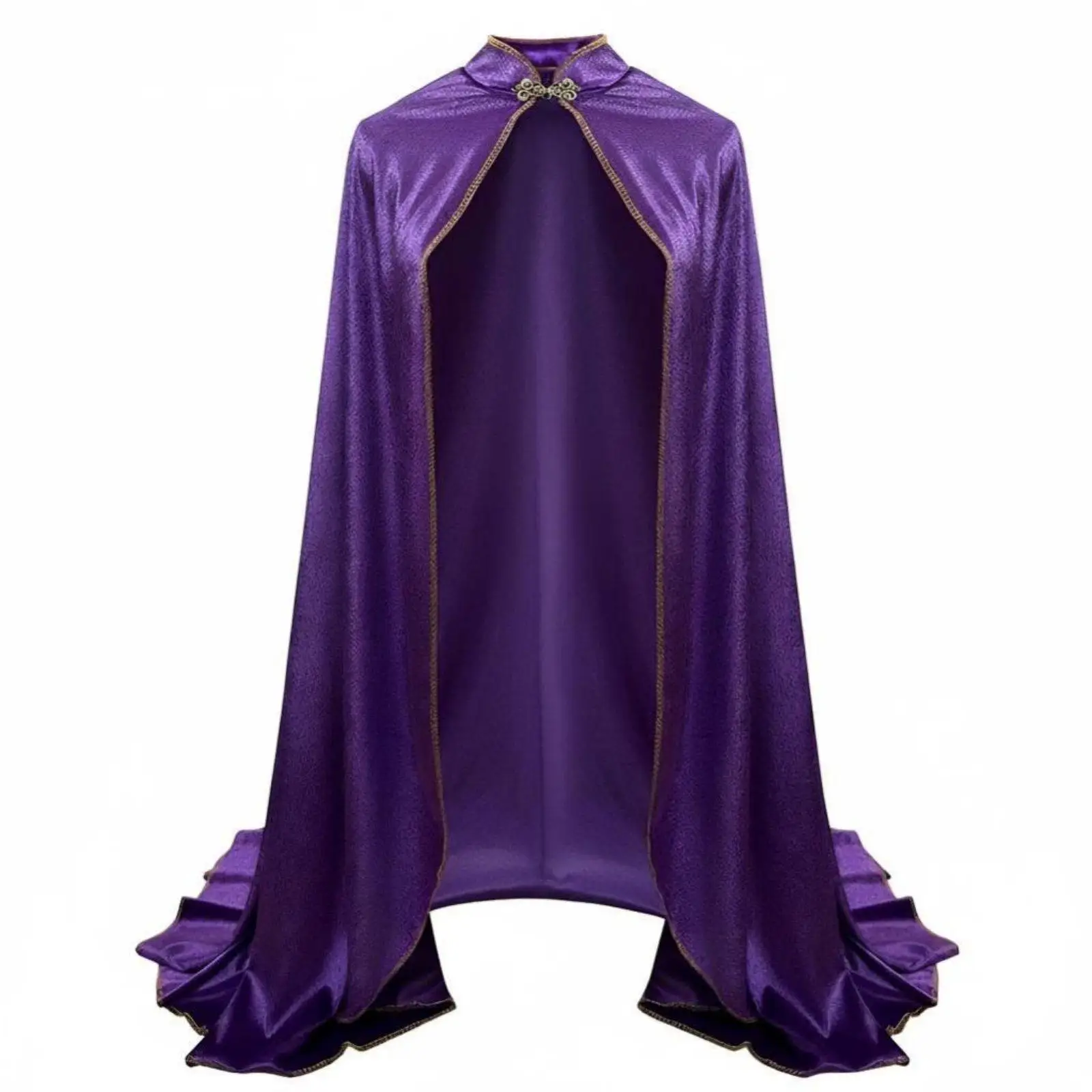 Elegant Shiny Velvet Cape with Collar for Cosplay Theater Stage Performance Cloak Wrap