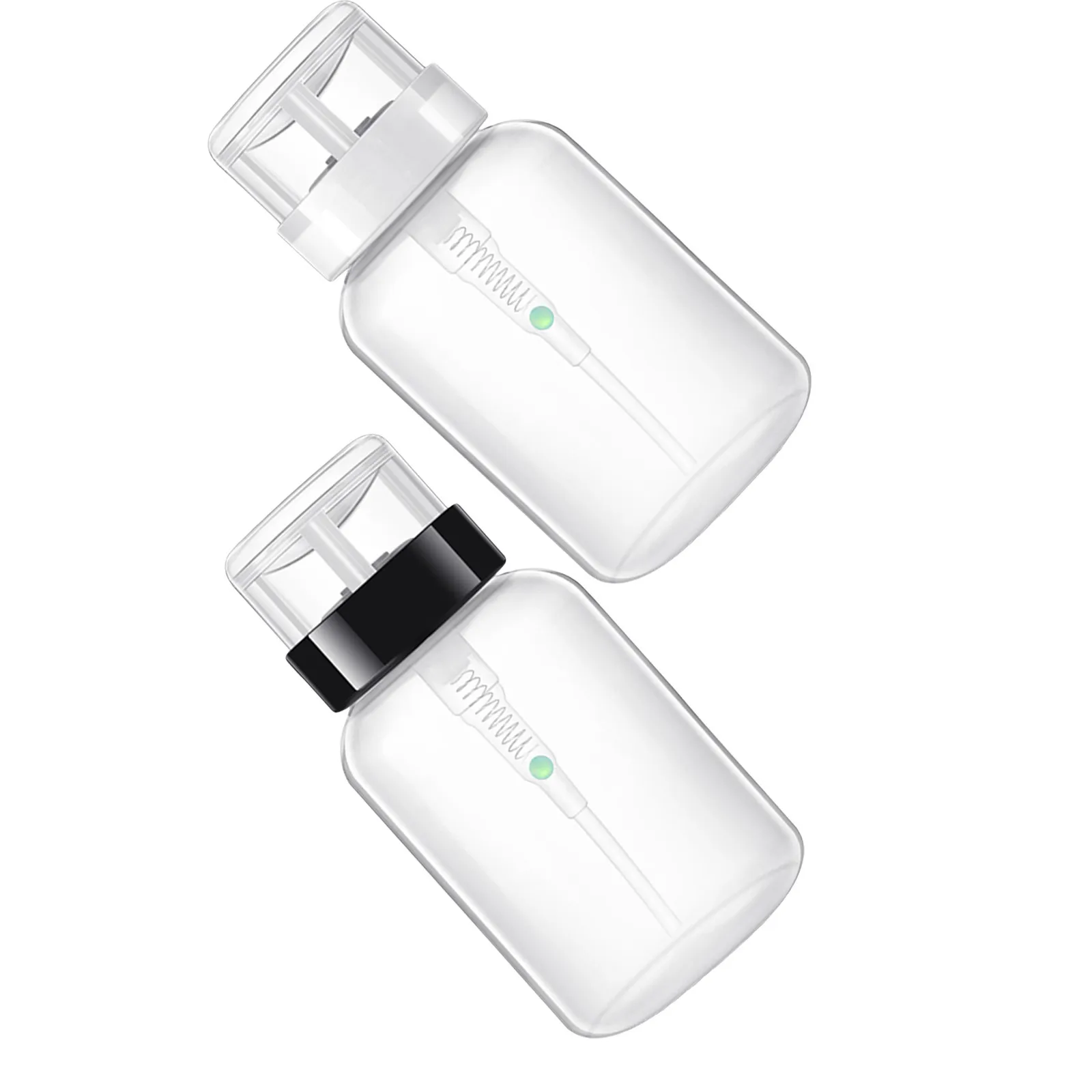 2개 200ml 네일 폴리쉬 리무버 병 빈 잠금식 프레스 디스펜서 소분 디자인으로 쉽게 액체 저장 병