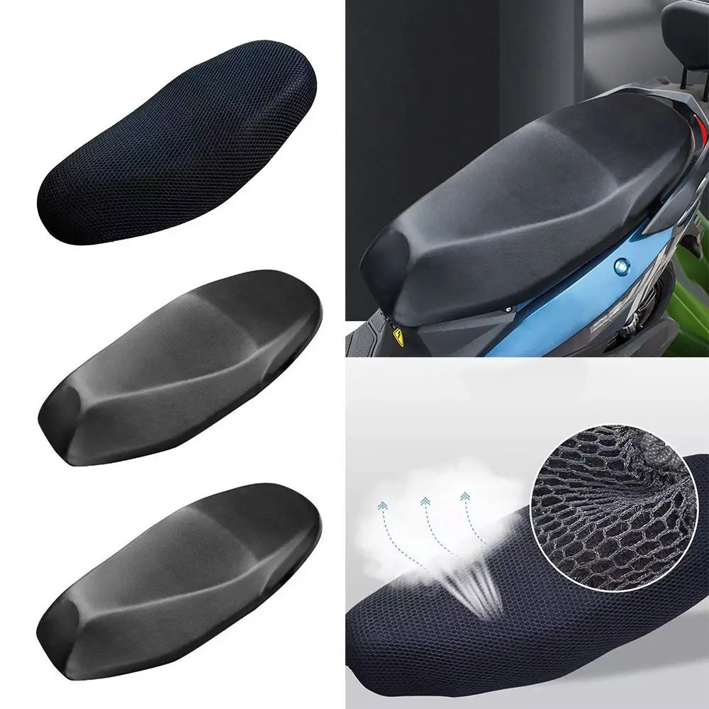 

Black Motorcycle Seat Cover Non-slip Waterproof Seat Protector Breathable Dustproof Sunscreen Scooter Cushion