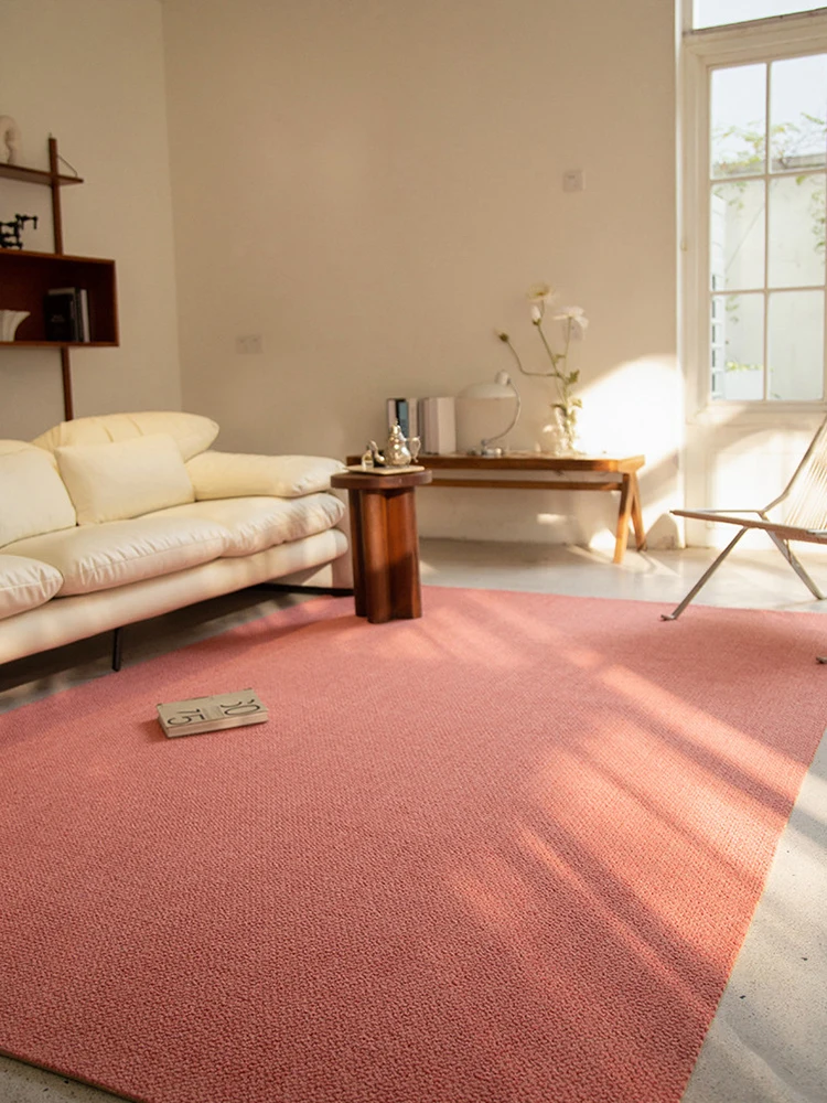 

Розовый ковер для гостиной, милый декор для девичьей комнаты, шерстяные ковры, напольный коврик для спальни у изголовья кровати, большой толстый роскошный домашний коврик для дивана