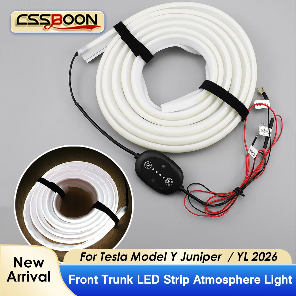 Front Trunk Ambient Light Bar for Tesla Model 3 Model Y Juniper 2026 Decoration Lights Plug-and-Play Brighten LED Light Strips