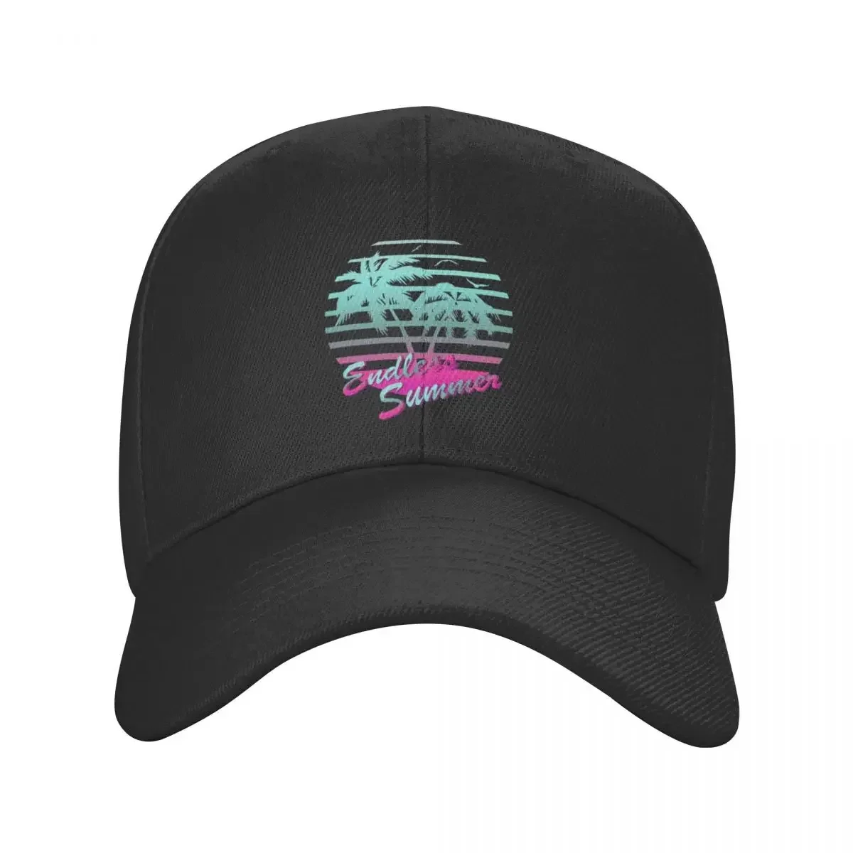 Retro 80s Tropical Sun Vaporwave Blue Endless Summer Baseball Cap Rugby Visor derby hat fashionable Mens Caps Women's