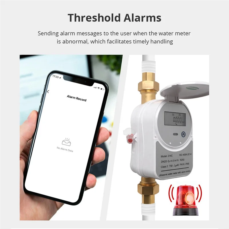 Medidor de agua ultrasónico 3CGRO-Tuya Zigbee DN25 con válvula pantalla LCD cantidad de agua consumo de flujo medida IP68 impermeable