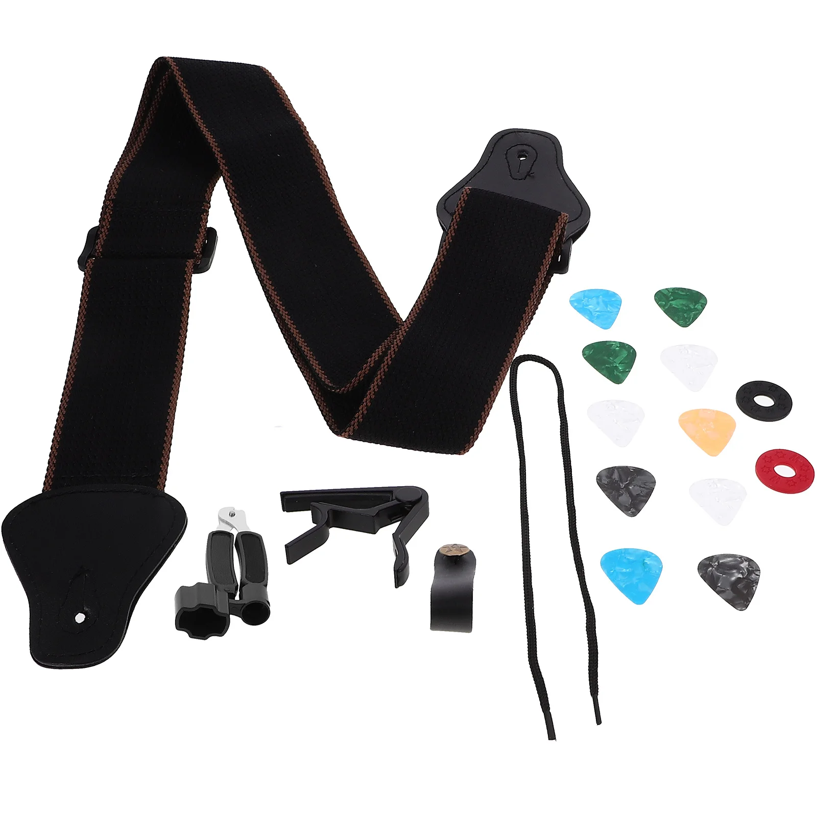 Gitaaraccessoires Kit Verstelbare riem Capo Picks Comfortabel Duurzaam voor bas-elektrische instrumenten Gitaarkit