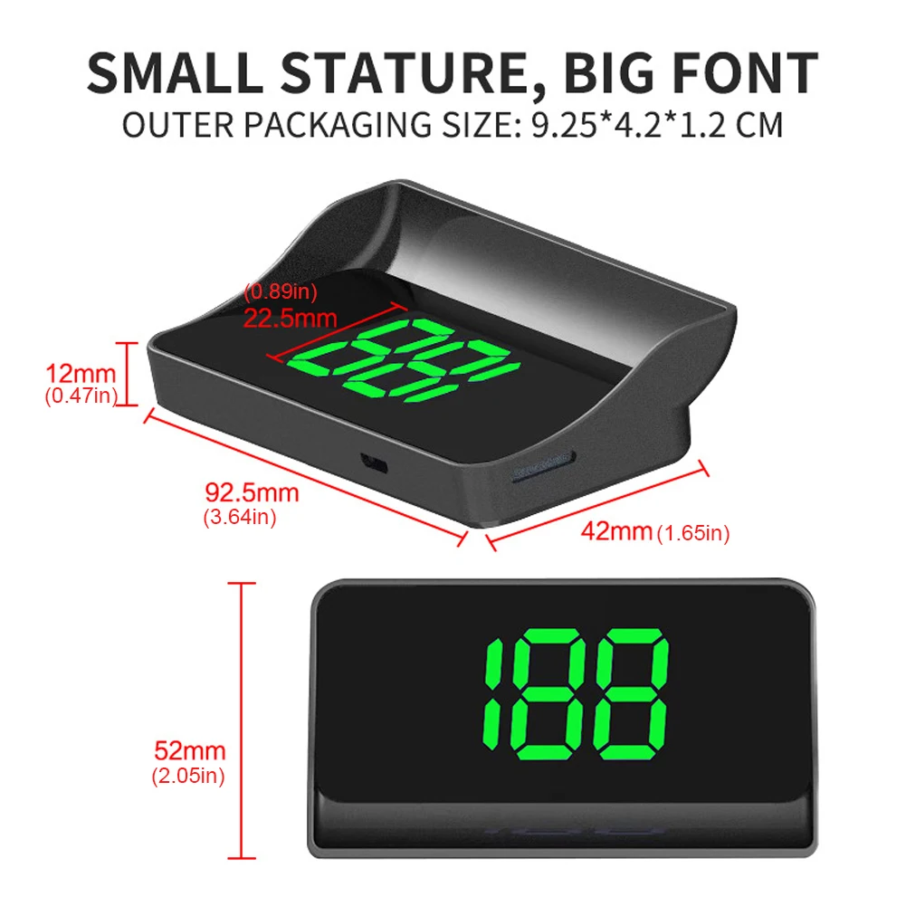 Rilevatore di velocità GPS Plug and Play proiettore di velocità del parabrezza Car Digital GPS Speedo Display a LED grande carattere per motore elettrico del camion