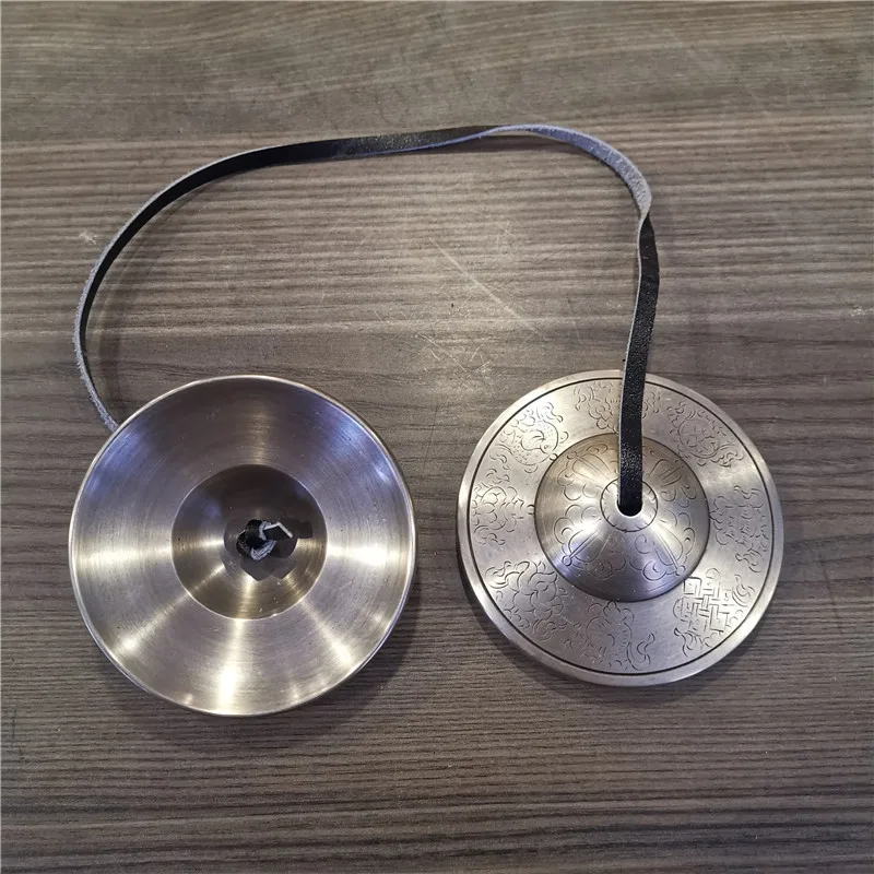 Bronze Tinkle Bell Nepal Handmade Sound Healing Hand Bells Buddhism Large Meditation Tibetan Bell Carving Orff Instruments