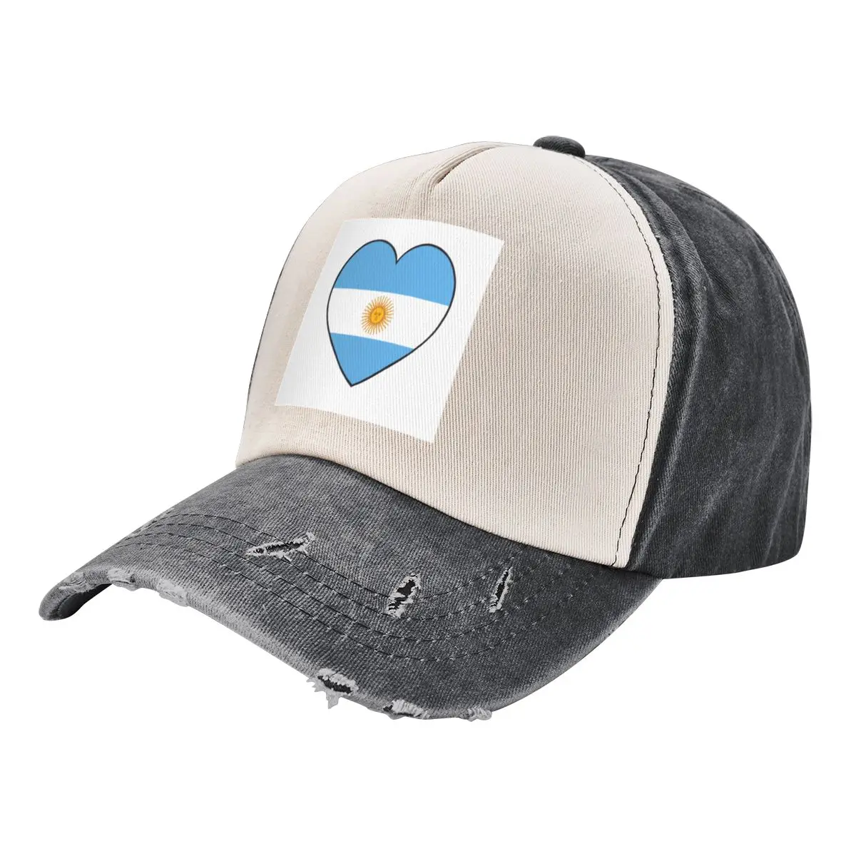 

Argentinian flag hearts on plain white Baseball Cap Luxury Cap cute fashionable Baseball For Men Women's