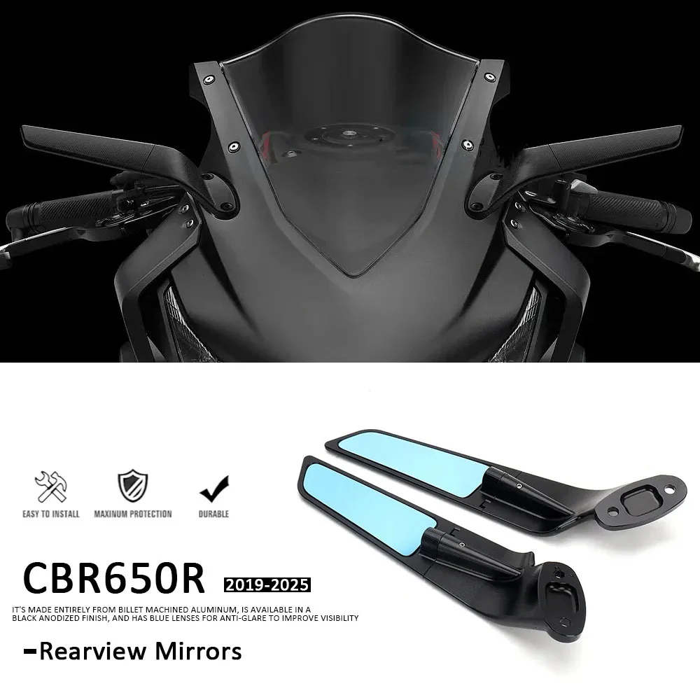 

For Honda CBR650R CBR 650 R 2019-2025 Motorcycle Accessories Side Mirror CBR 650R Stealth Winglets Rearview Mirrors