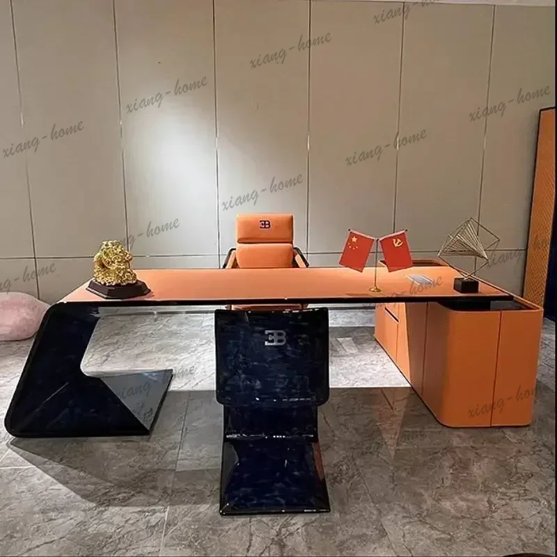 FG Unique Vintage Office Desks Simple Strong Wooden Corner Drawers Office Desks Modern Cheap Luxury Escritorios Work Station Tab