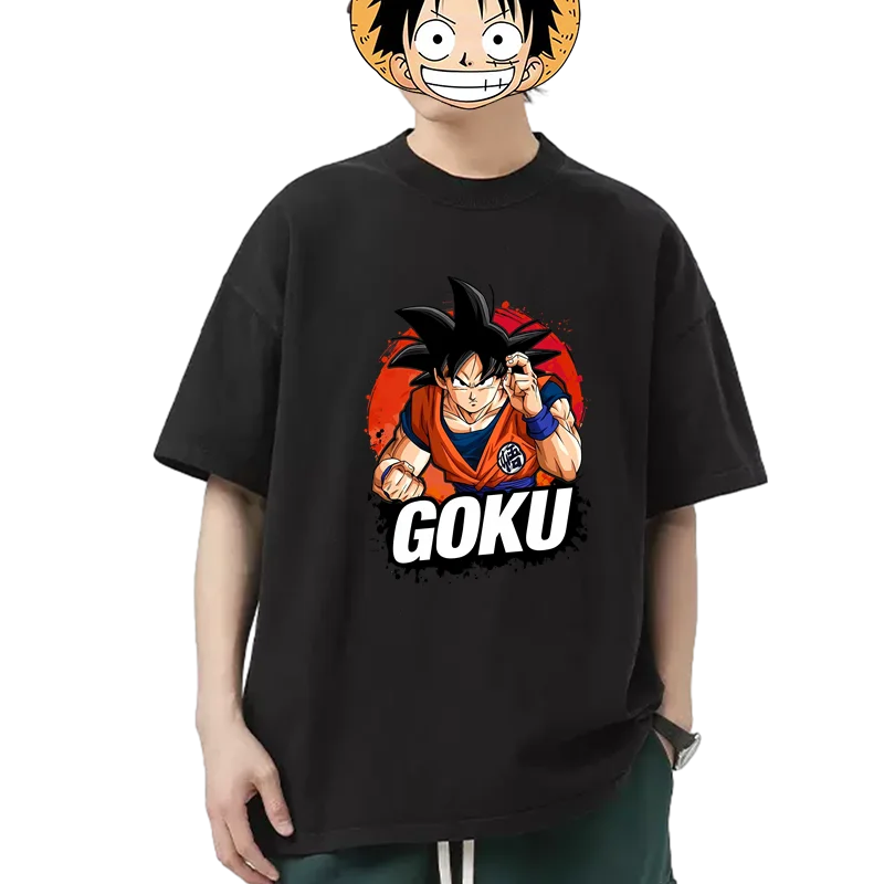 Dragon Ball Goku GOKU Pure Cotton T-shirt Top Short Sleeve Summer Anime Male and Female Students Parent Child Clothing