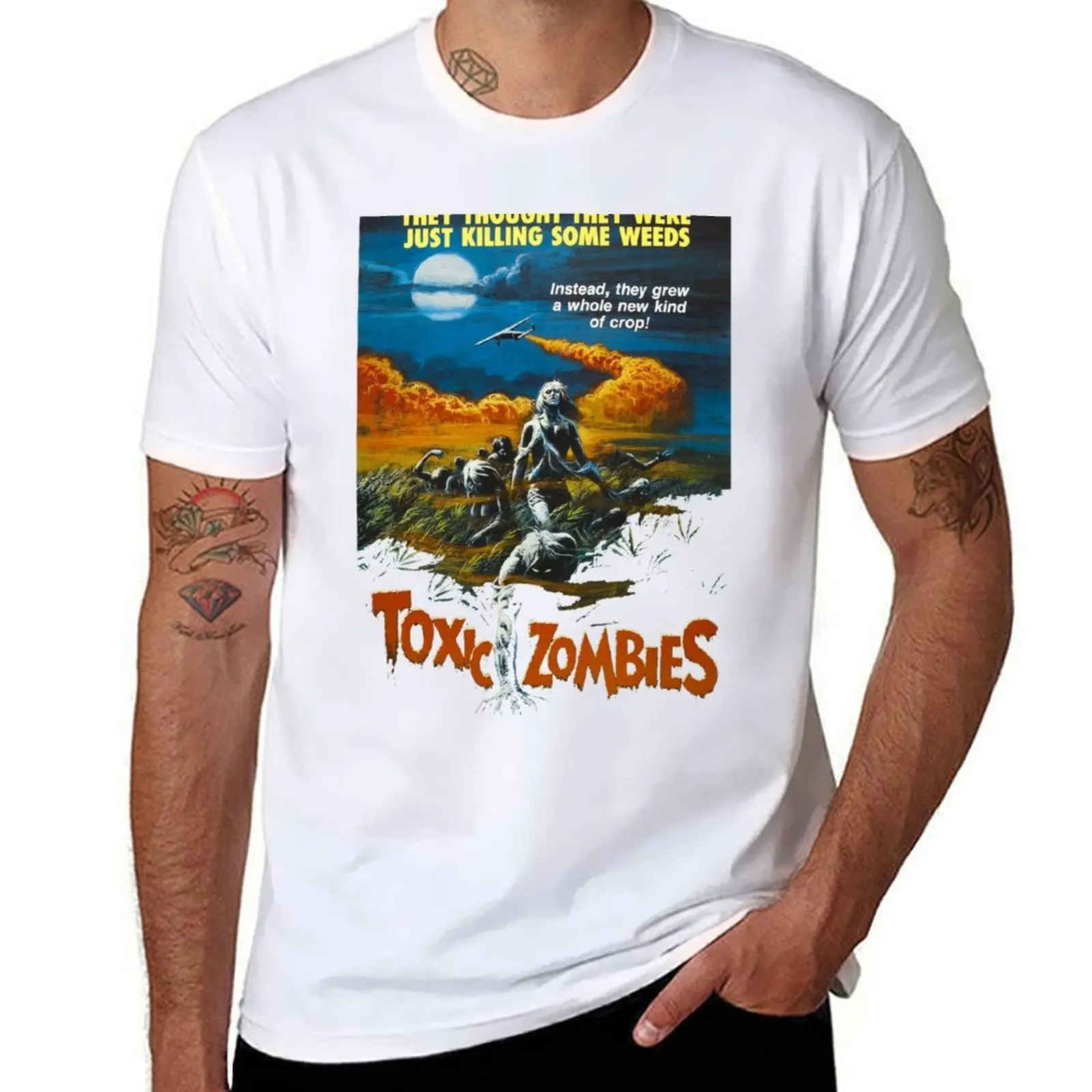

Винтажная футболка с постером фильма «Токсичные зомби», футболки для мужчин, винтажная мужская футболка с графическим рисунком, роскошная футболка