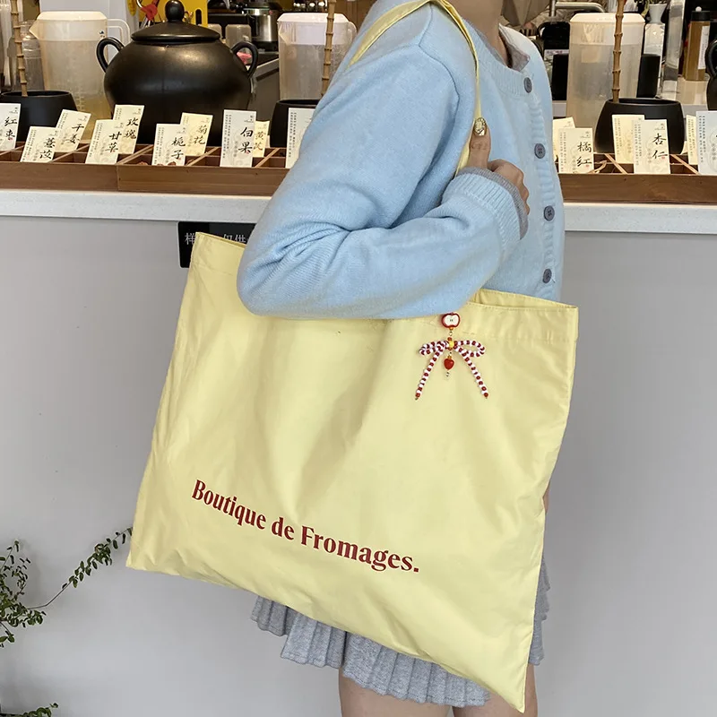 

Новая пригородная большая вместительная холщовая сумка, холщовая сумка с дофамином, сумка через плечо, женская сумка