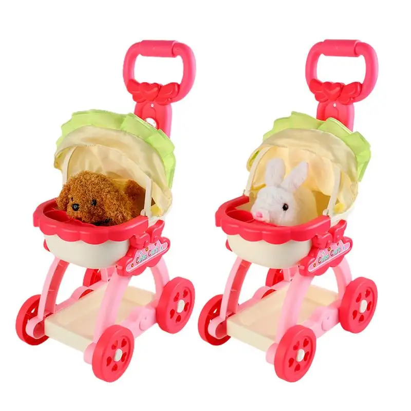 Kids Pet Cart Toy Recording Induction Sound Songs Plush Dog Carrier Educational & Pretend Play Games Ages 3+ Boys Girls