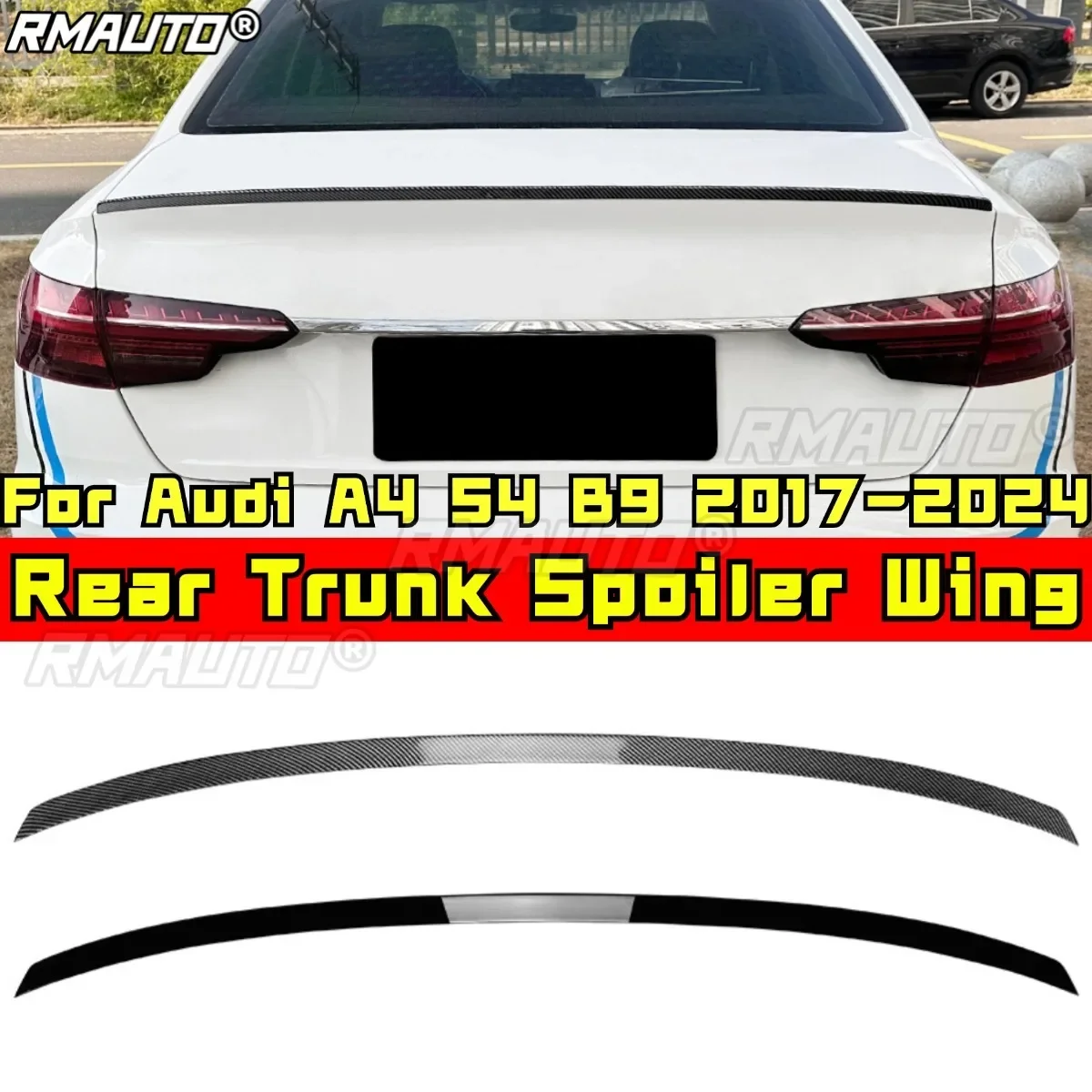 

For Audi A4 B9 S4 2017-2024 Body Kit Rear Trunk Wing Rear Trunk Spoiler Car Accessories