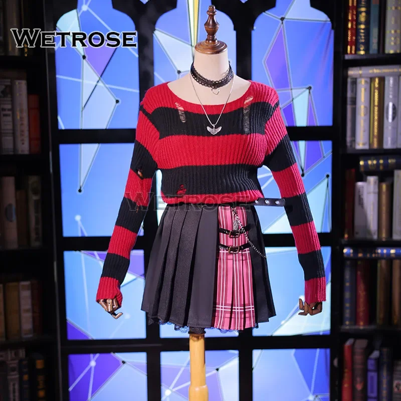 Wetrose】- disfraz de Nanashi Mumei emo owlfit, conjunto de Peluca de estilo punk rock para Halloween, 2024