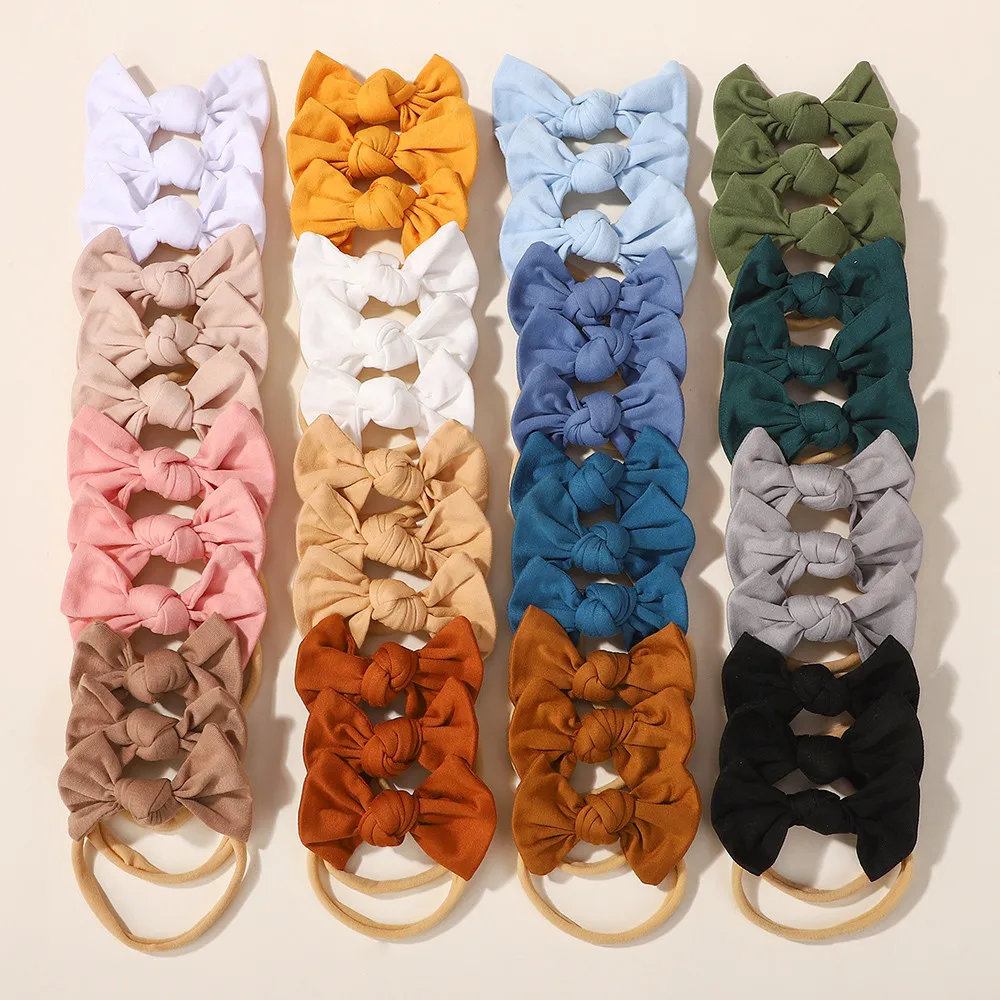 30 قطعة لون عشوائي الانحناء عقال لطفلة لطيف اليدوية محبوك Bowknot الأطفال العلاقات الشعر أغطية الرأس الطفل إكسسوارات الشعر