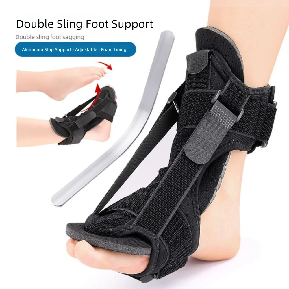 Dubbele ondersteuning Fasciitis plantaris Spalk Compressie Ademend Dorsale Drop Foot Orthopedische Brace Verstelbaar Huidvriendelijk
