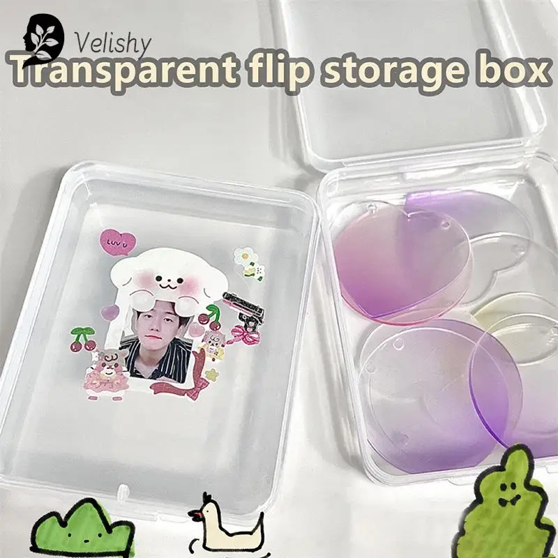 Transparent Storage Box Card Holder Film Storage Box Sticker Stationery Storage Box Square Clear Jewelry Storage Case