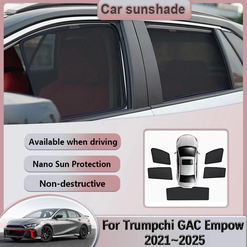Car Mesh Sunshade For Trumpchi GAC Empow 2021~2025 2022 2023 2024 Dodge Attitude MK4 Sun Visor Window Shades Auto Accessories